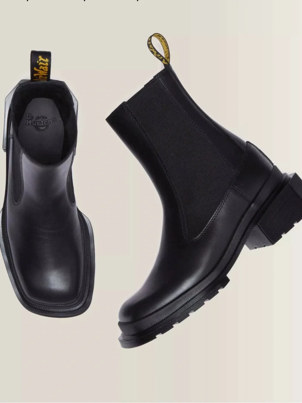 Dr. Martens Black Maybole Square Toe Chelsea Boots
